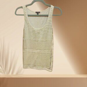 Express Cream Crochet Overlay Tank Top | Size S
